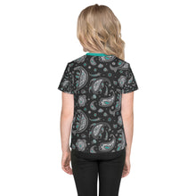 Load image into Gallery viewer, Kansas Cretaceous Paisley Kids Shirt in Slate