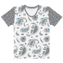 Load image into Gallery viewer, Kansas Cretaceous Paisley Crew-Neck Shirt, Grey Sleeves