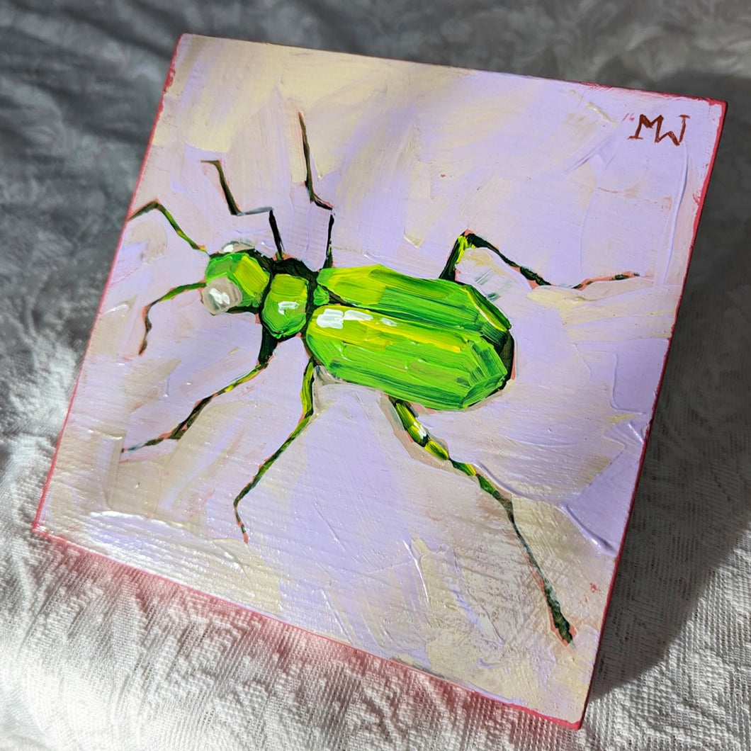 Original Painting - Green Tiger Beetle - 7