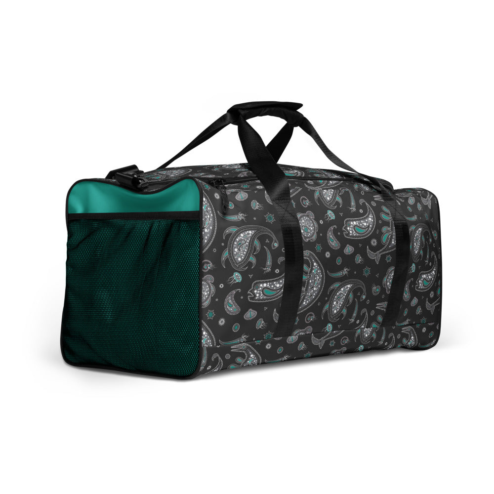 Fabric weekender bag with all-over logo